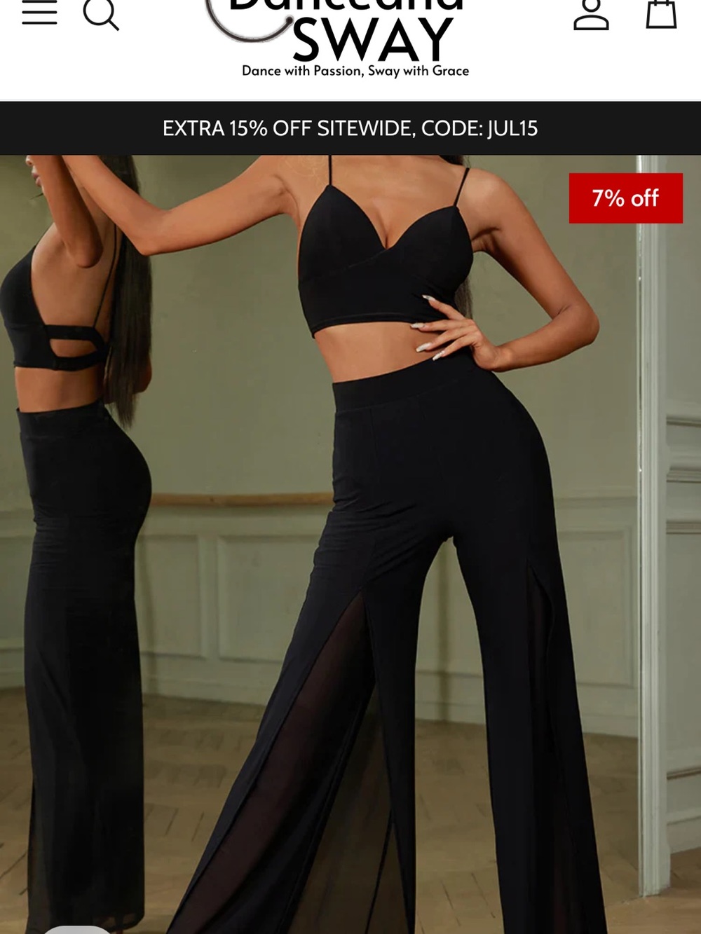 NWT High waisted Latin dance practice snd performance mesh  Wide-Leg Pants
